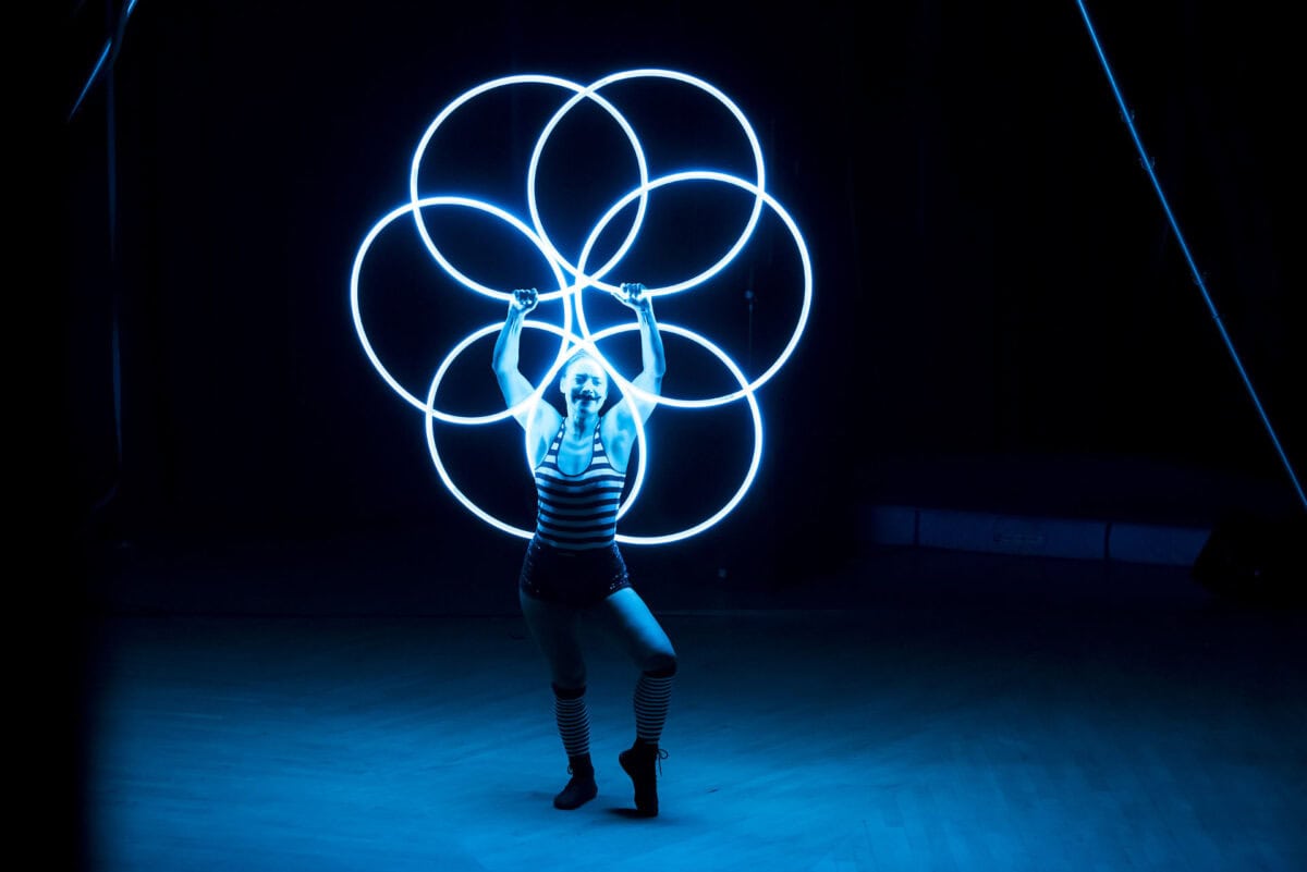 Cabaret of Misfits at Universal Hall Findhorn Strongman Fred. Photo Mark Richards