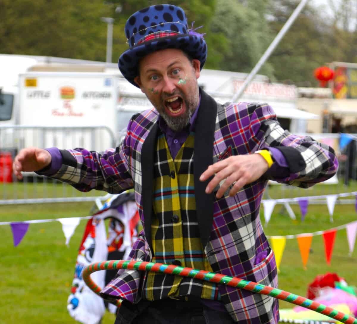Ruaraidh with hula hoop at MacMoray