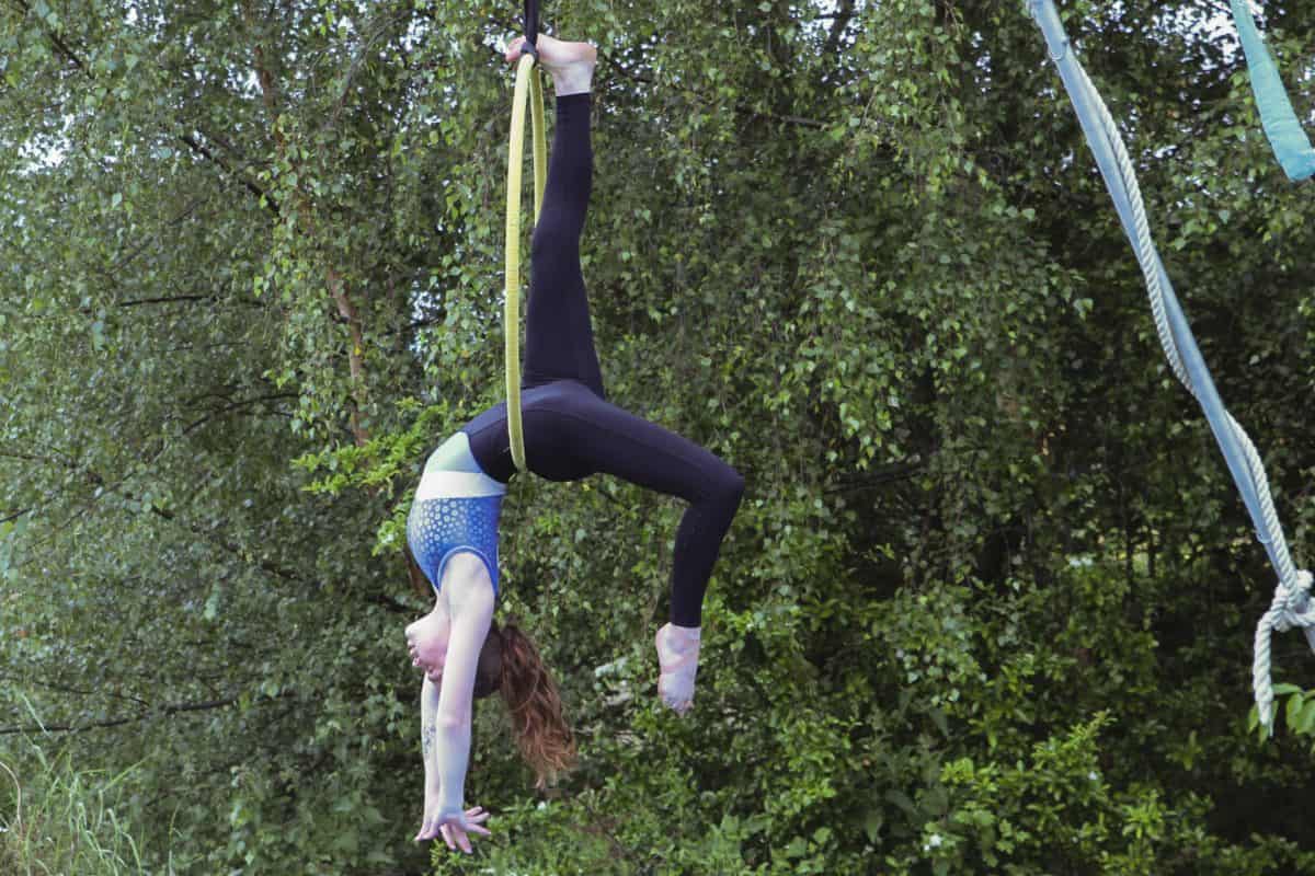 Wee Emma on aerial hoop